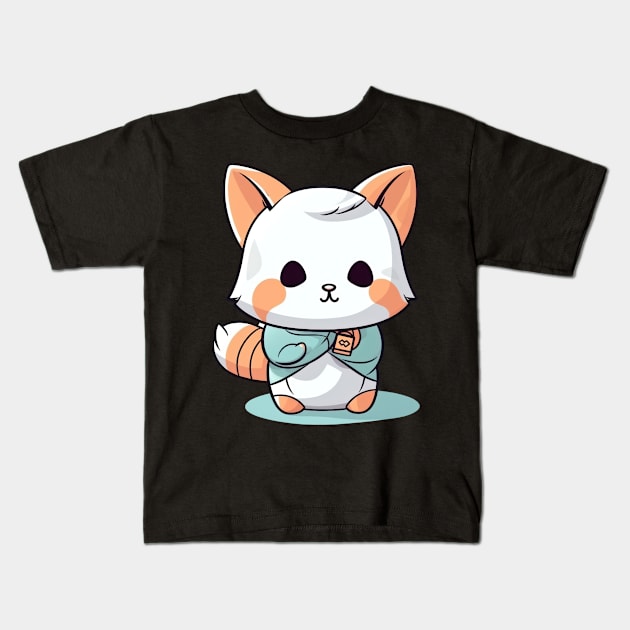 This fox is a martial arts master Kids T-Shirt by Pixel Poetry